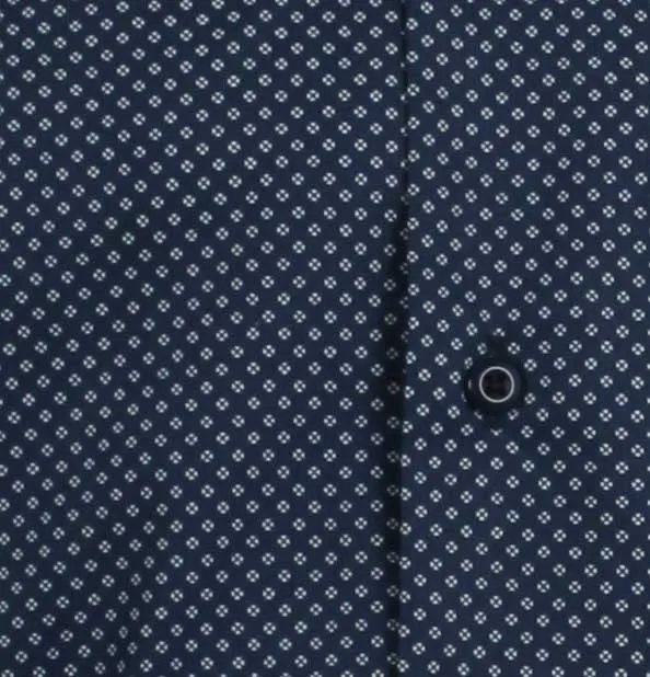 Camicia uomo con microfantasia a contrasto