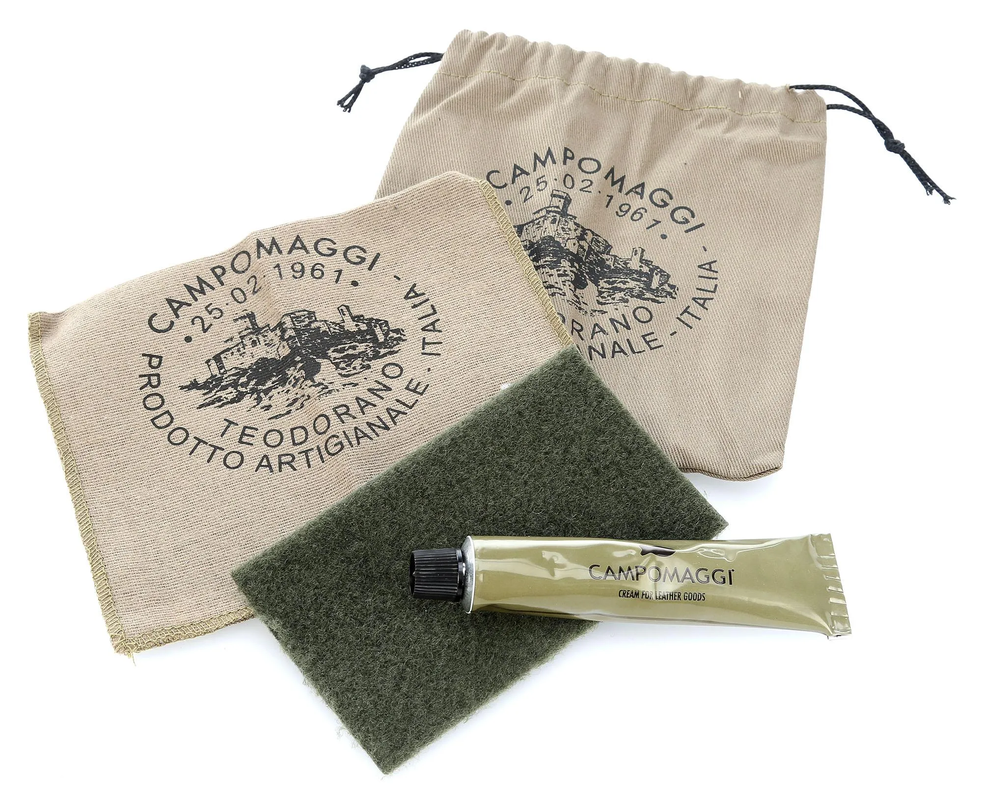  Campomaggi Borsa a mano pelle di vacchetta grana, eco-pelliccia cognac  