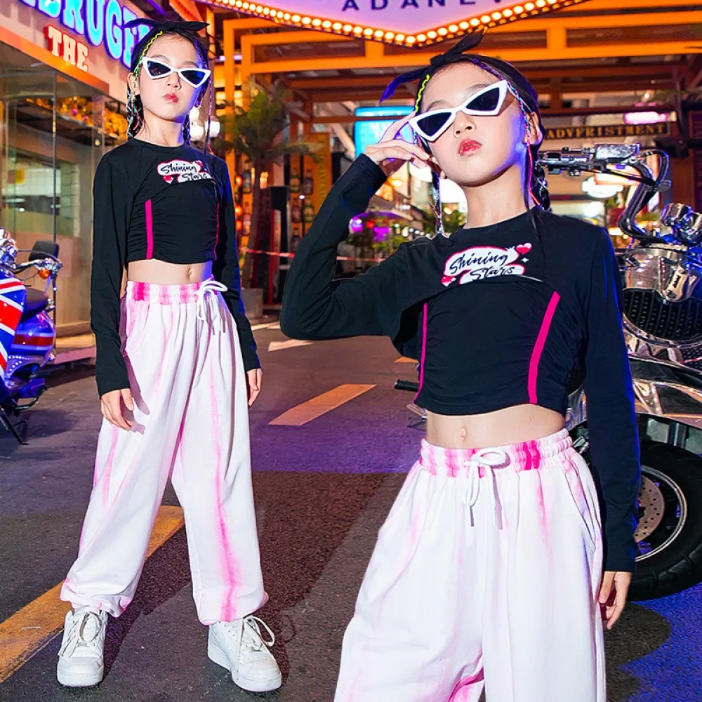 Capodanno Ragazze Abbigliamento per danza jazz Passerella alla moda Abiti per spettacoli Moda per ragazze Danza Hip-hop per bamb