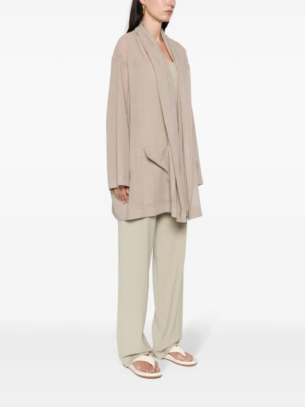 Cappotto aperto in beige - donna