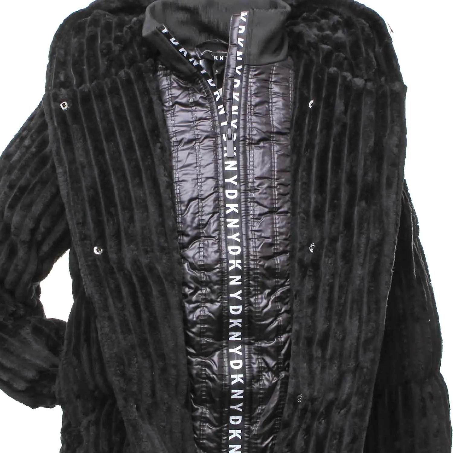 Cappotto Nero A Coste Bambina E Teenager