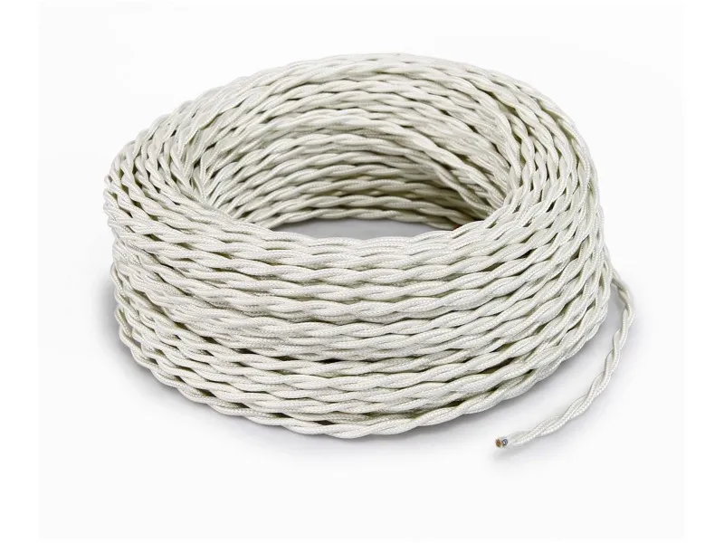 Cavo tessile trecciato 2 x 0,75 mm² avorio 3 m