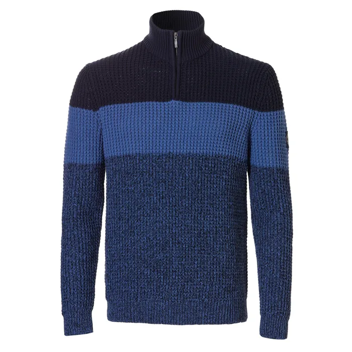 Chris Cayne - Maglia con zip a righe Blu