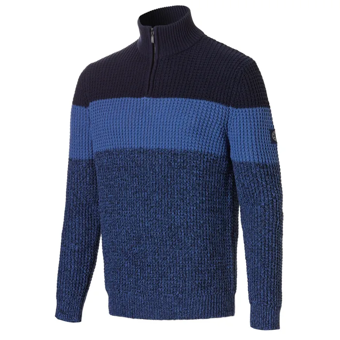 Chris Cayne - Maglia con zip a righe Blu