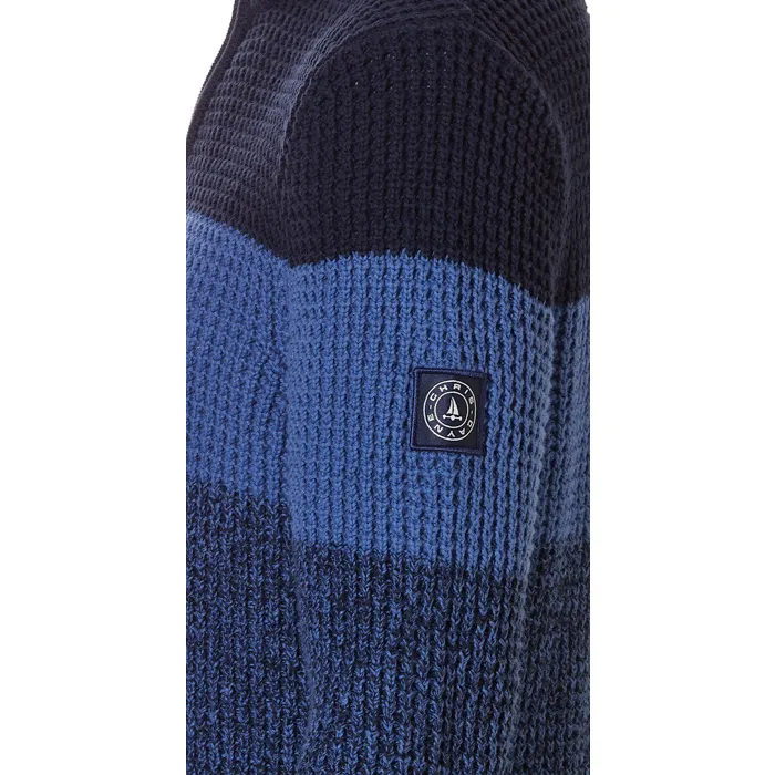 Chris Cayne - Maglia con zip a righe Blu