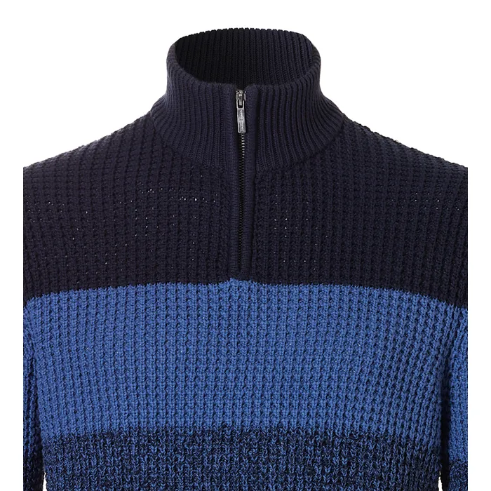 Chris Cayne - Maglia con zip a righe Blu
