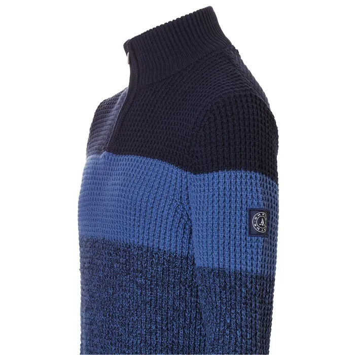 Chris Cayne - Maglia con zip a righe Blu