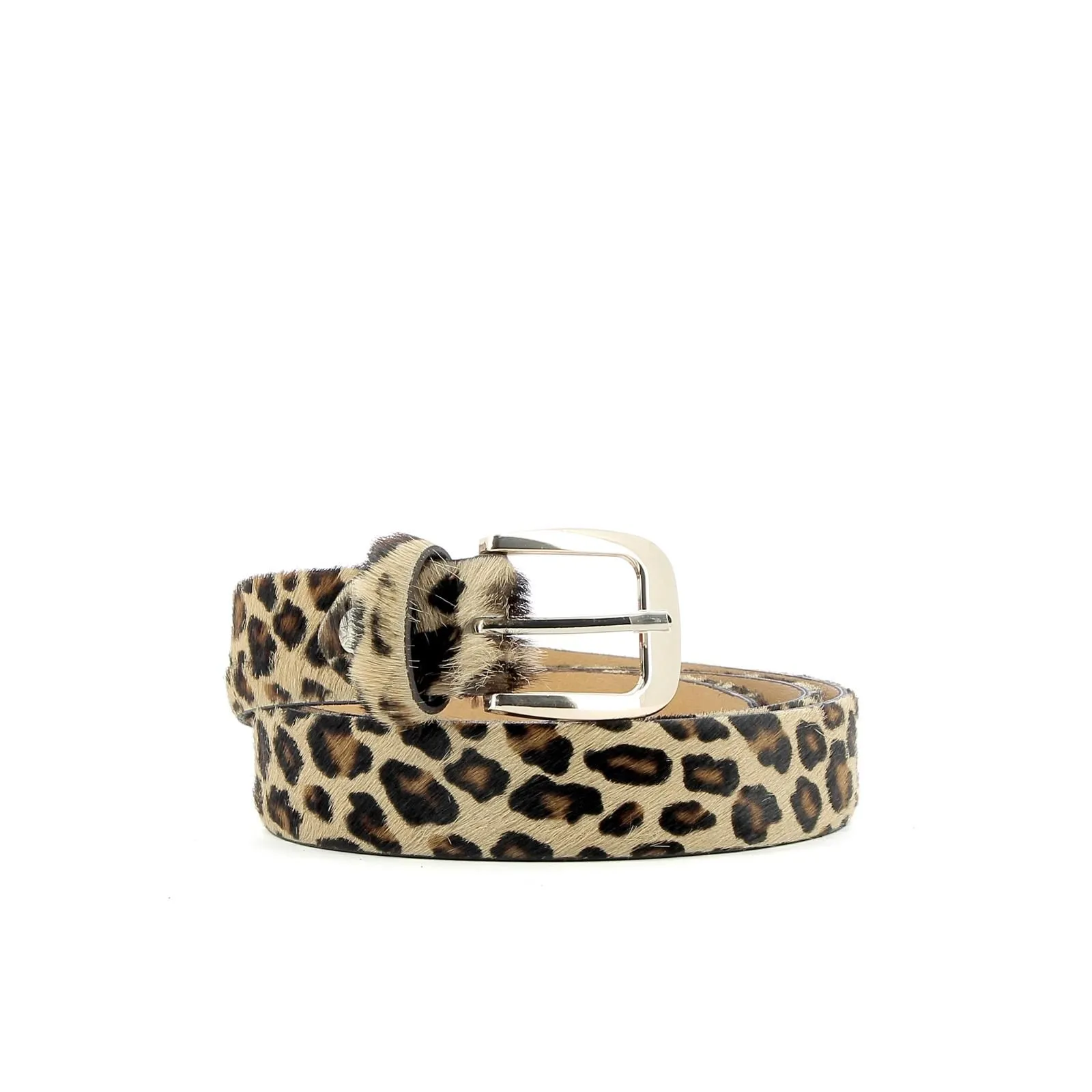 Cintura beige animalier pelle