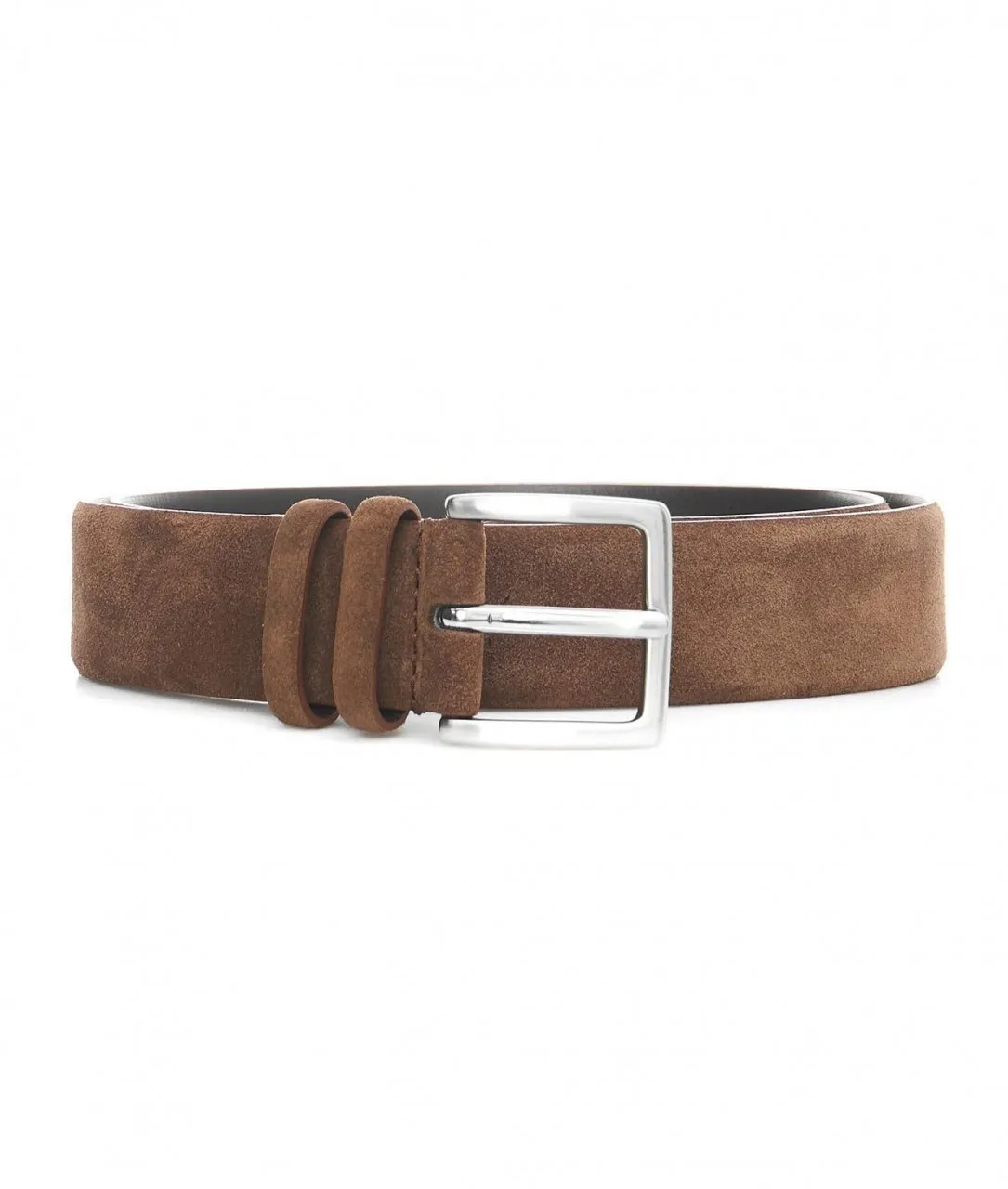 Cintura in pelle scamosciata marrone marrone