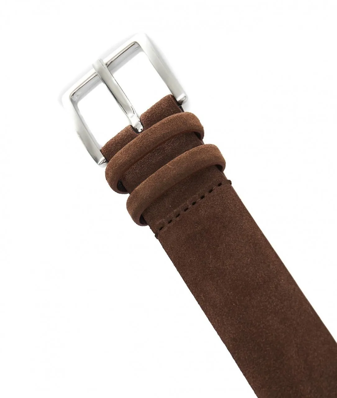 Cintura in pelle scamosciata marrone marrone