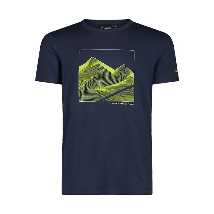 CMP Maglietta girocollo tecnica Uomo B.BLUE-LIME 39T7567 01NR