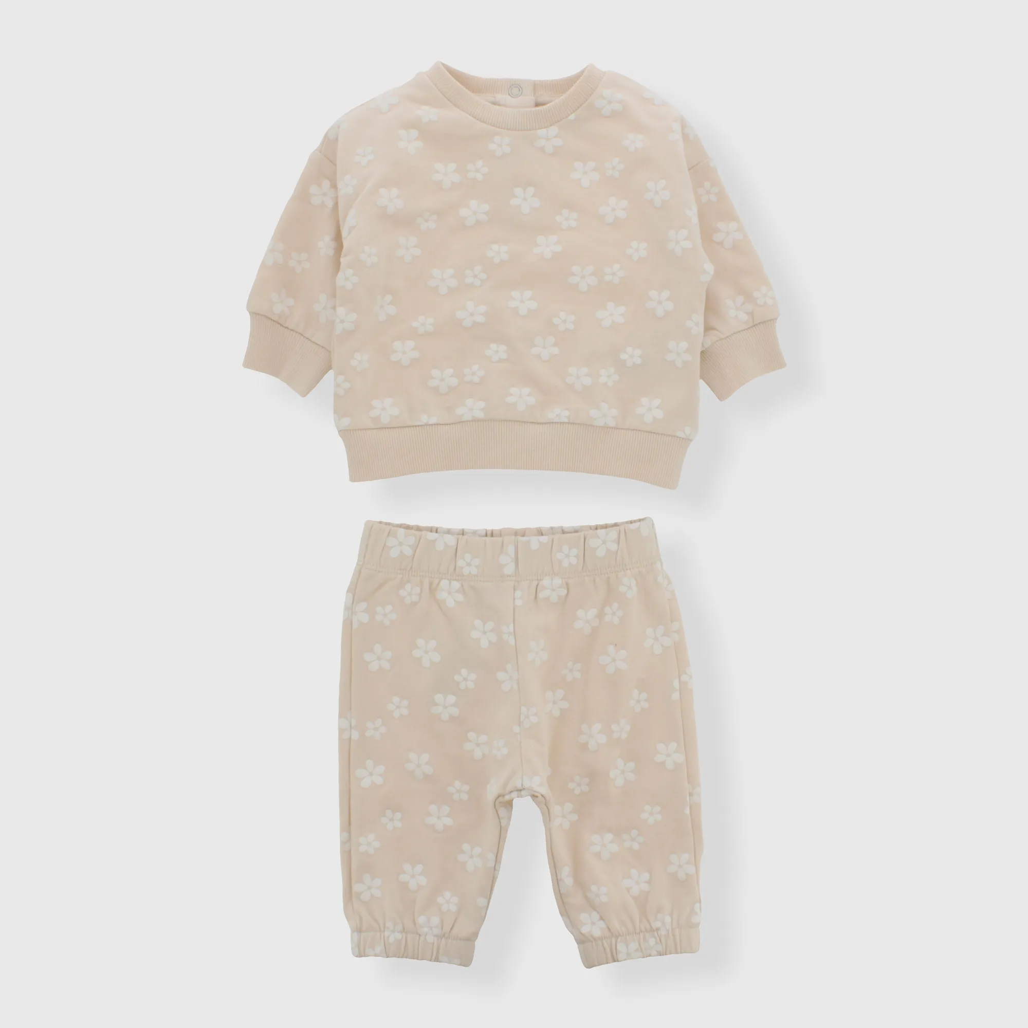 Completo due pezzi da neonata, BEIGE            