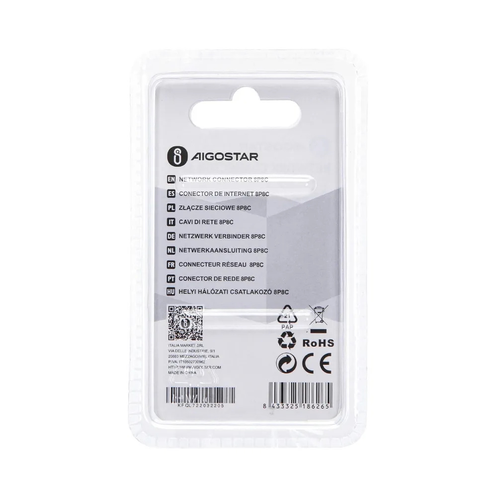 Connettore di rete LAN Plug RJ45 Confezione 6pz Aigostar