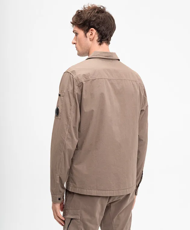 C.P. Company Giacca a vento kaki con patch logo MOS125A110143G