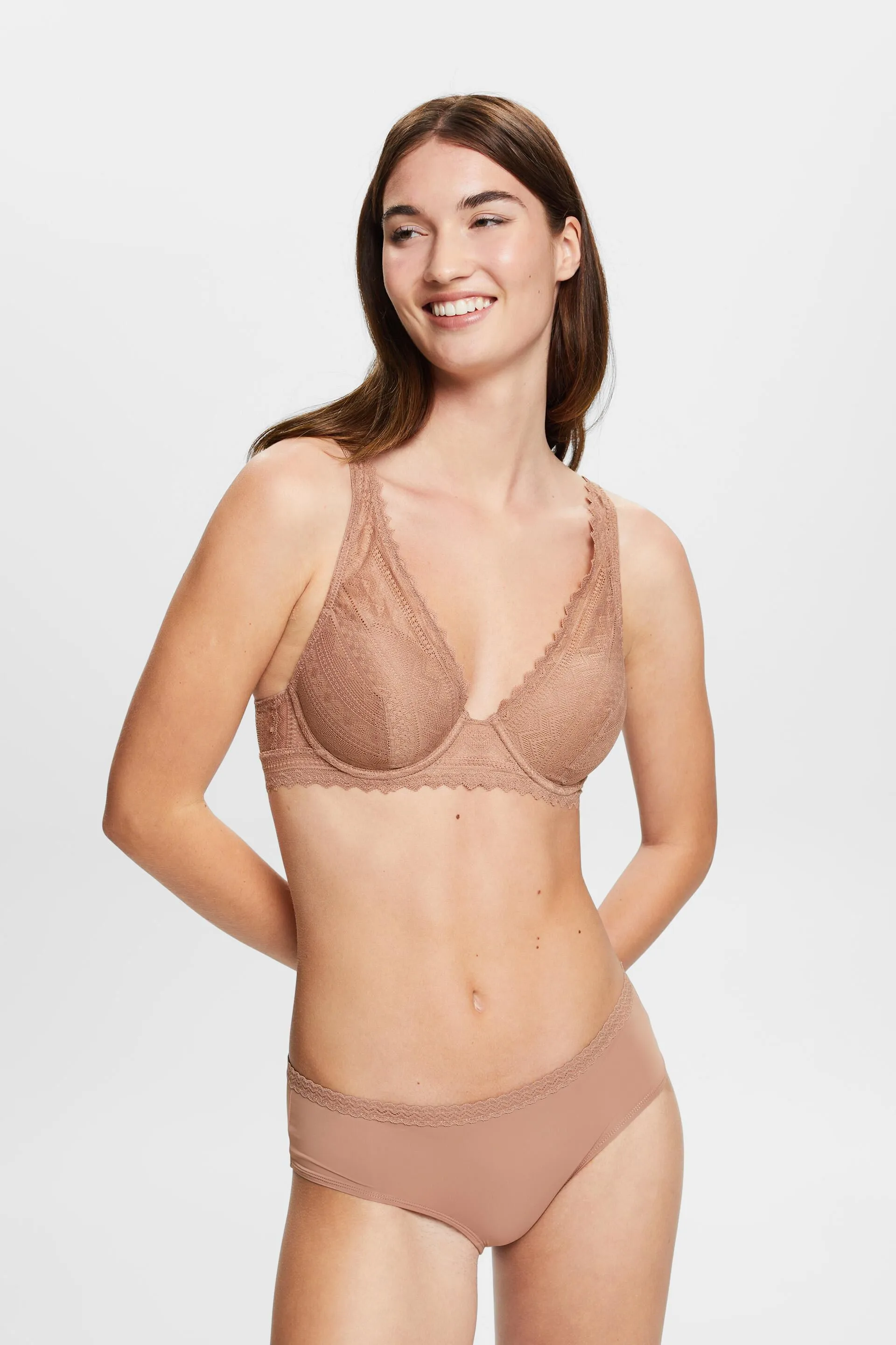Culotte in microfibra a vita bassa con bordo in pizzo
