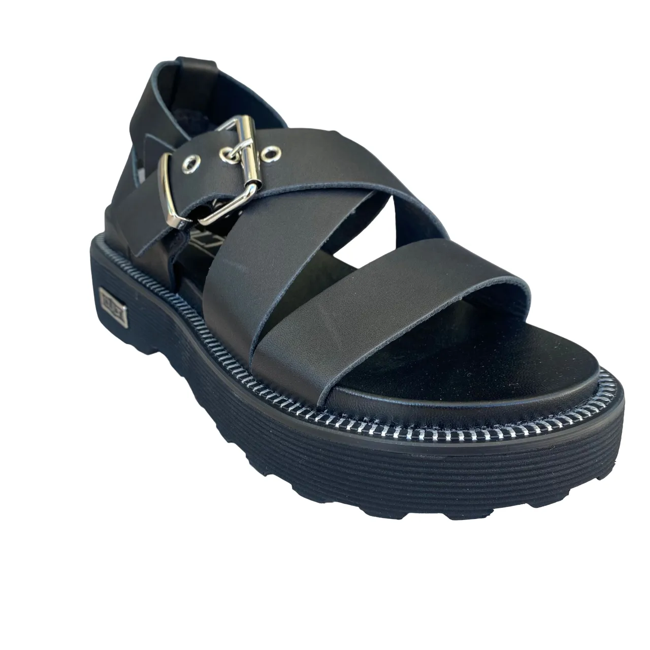 Cult women's leather sandal with straps and buckles Ziggy 3442 CLW344200 black