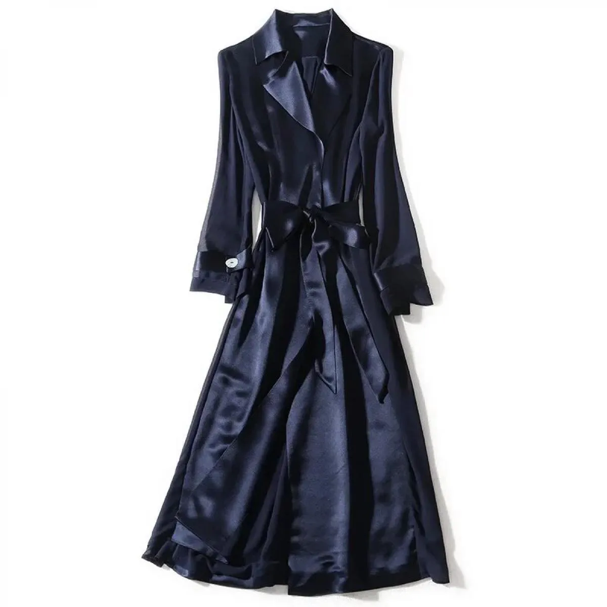 Designer Donna Abbigliamento Giacca a vento Donna 2023 Nuovo Mid Long Autumn Cappotto sottile Manica in organza Cappotto in acet