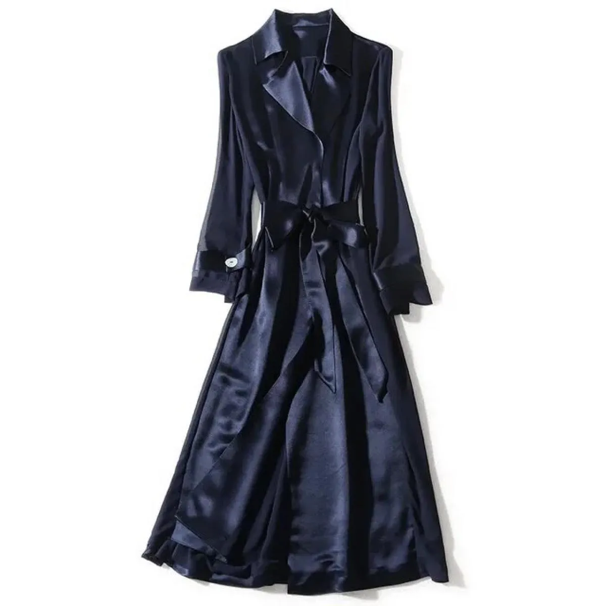 Designer Donna Abbigliamento Giacca a vento Donna 2023 Nuovo Mid Long Autumn Cappotto sottile Manica in organza Cappotto in acet