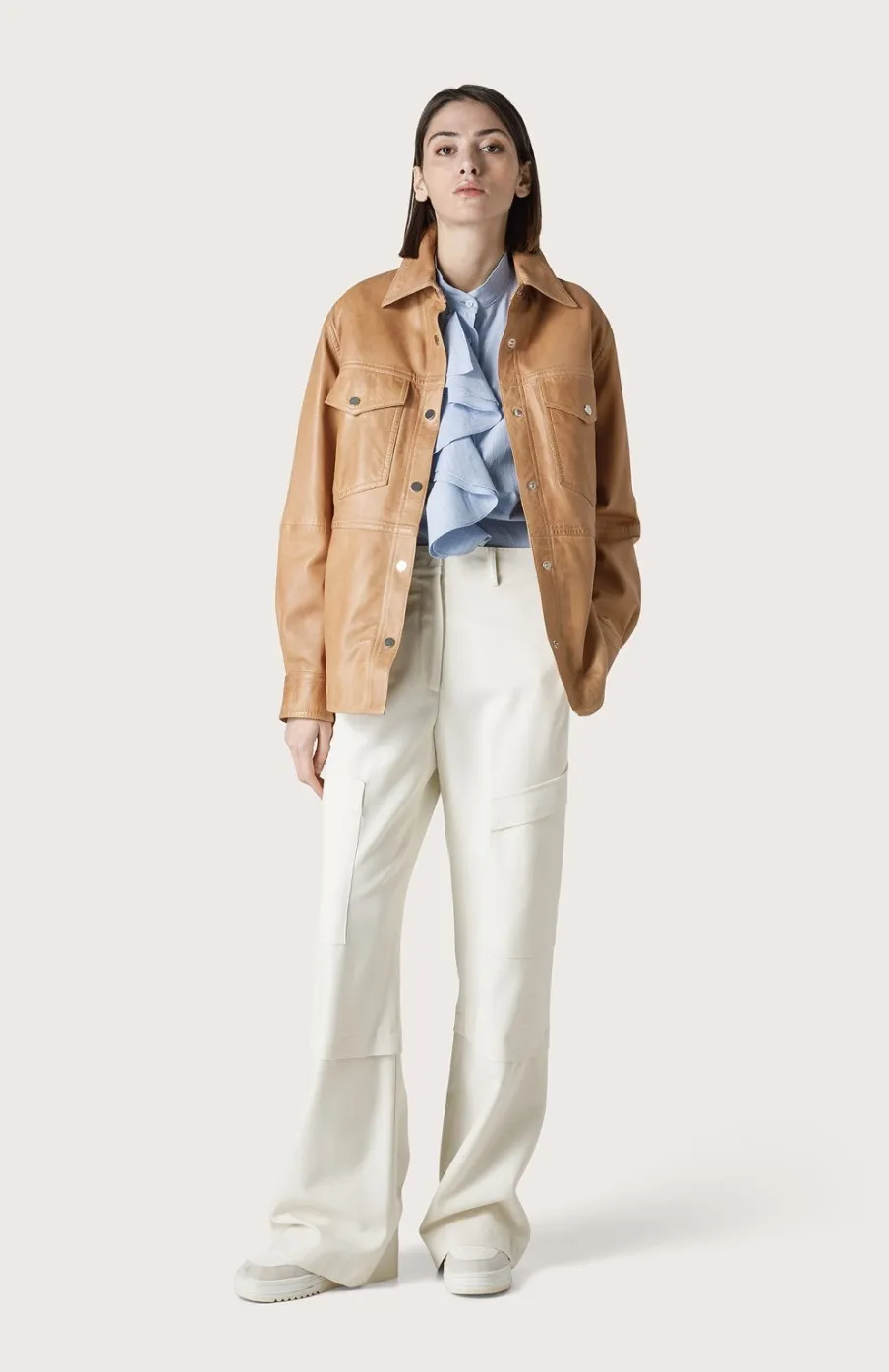 Donna Seventy Venezia  | Overshirt In Pelle Effetto Vintage