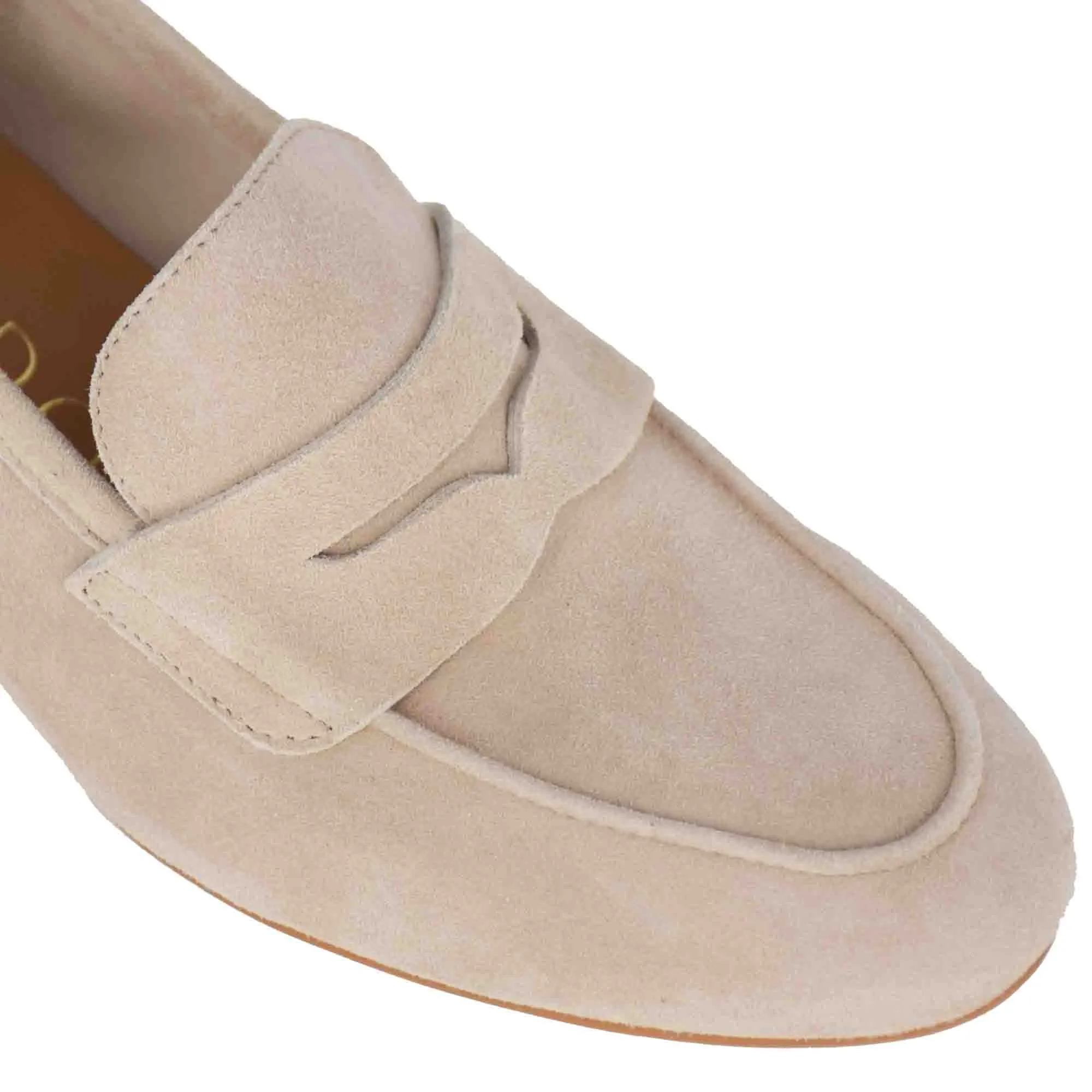 Décolleté classica da donna in pelle scamosciata colore rosa