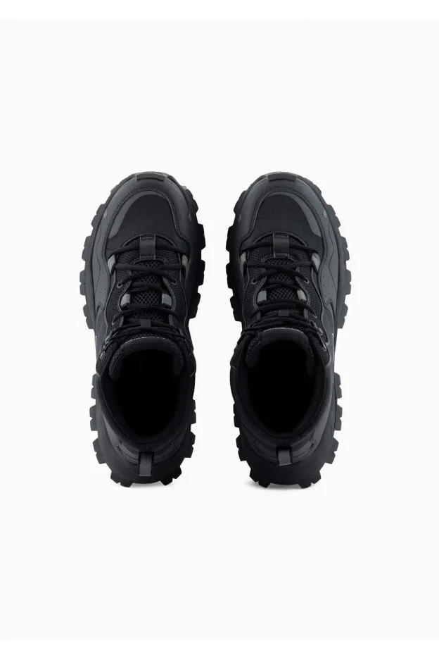 Emporio Armani Sneakers allacciatura trekking in nylon ripstop e mesh