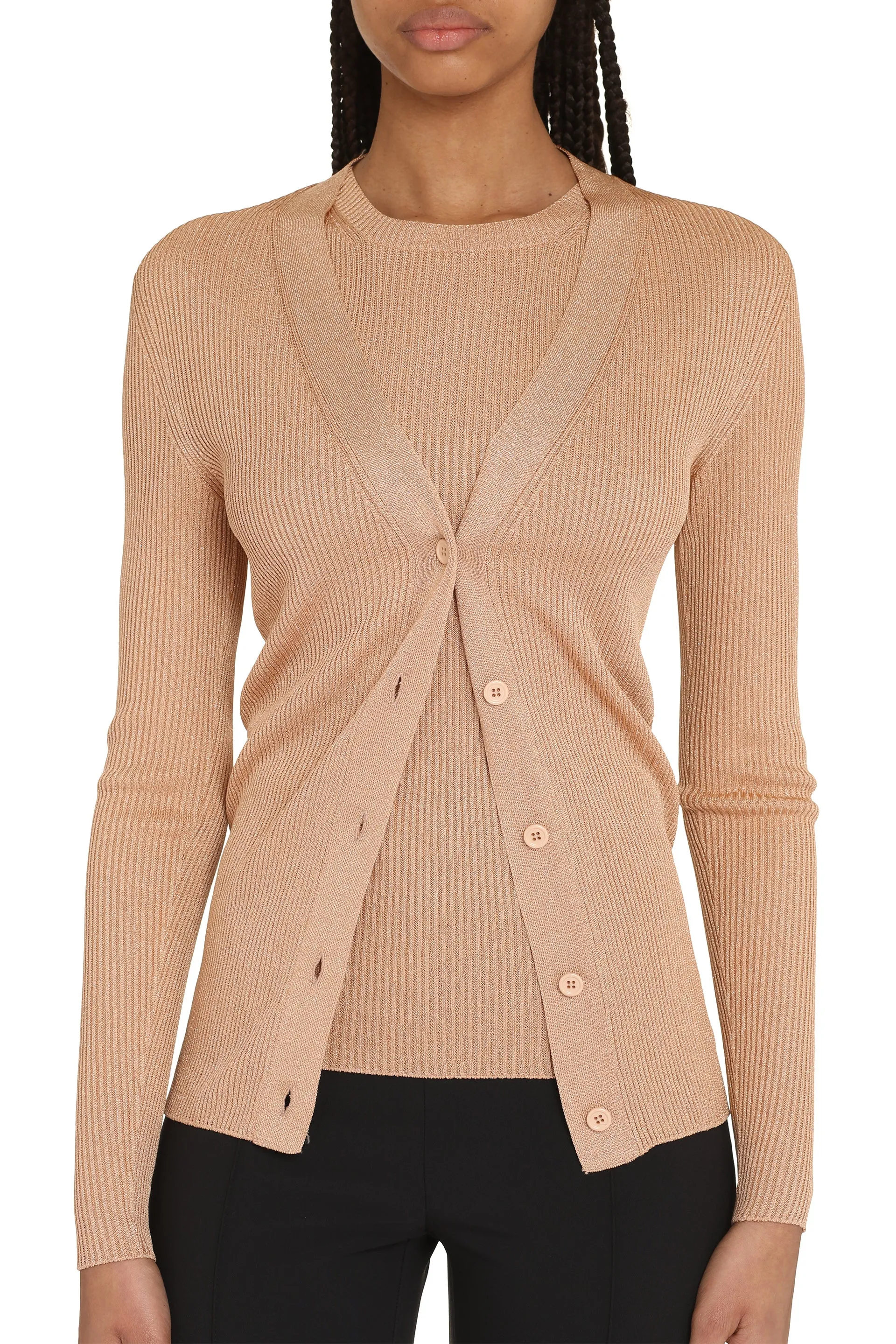 Fabiana Filippi Cardigan in maglia lurex