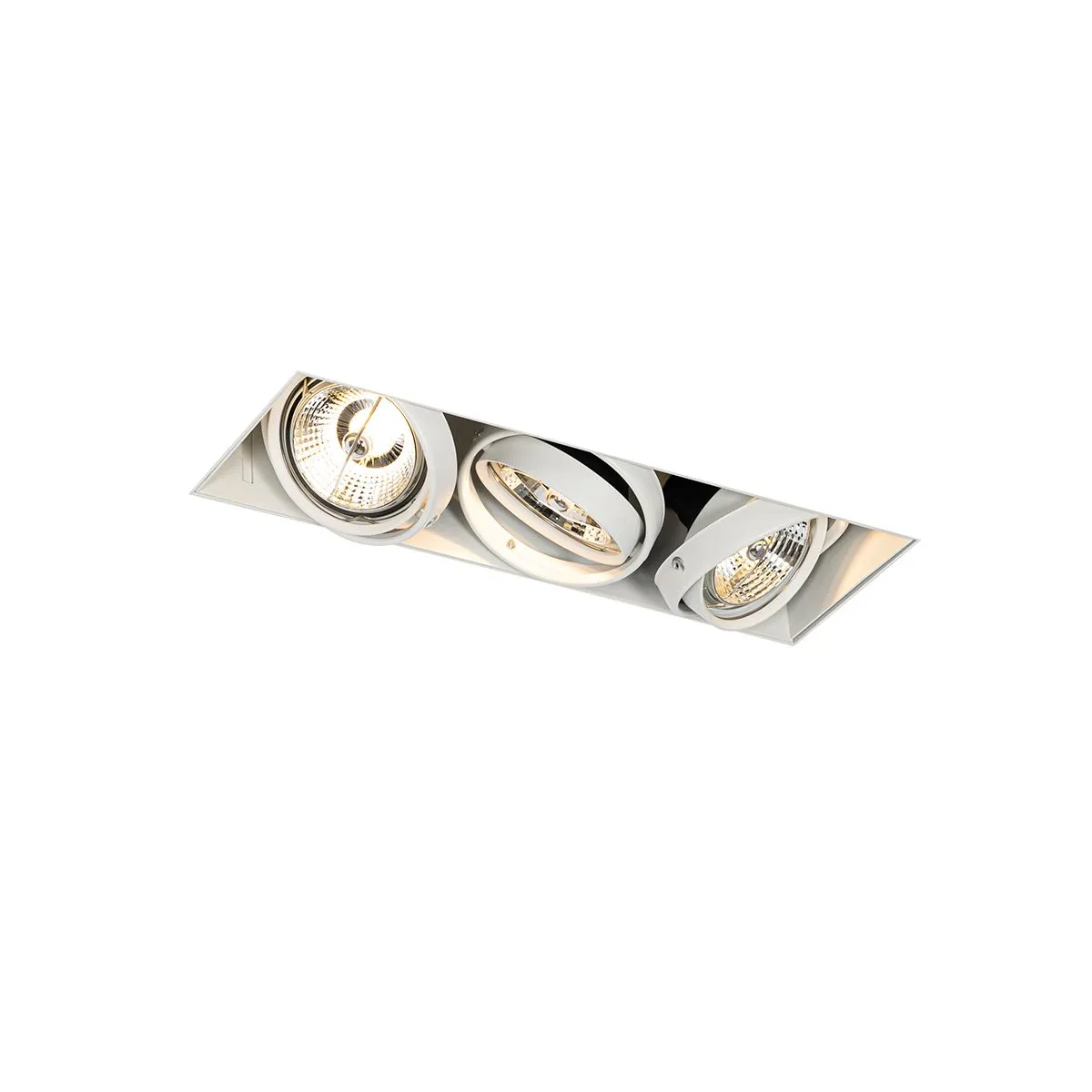 Faretto da incasso bianco GU10 AR70 trimless a 3 luci - Oneon
