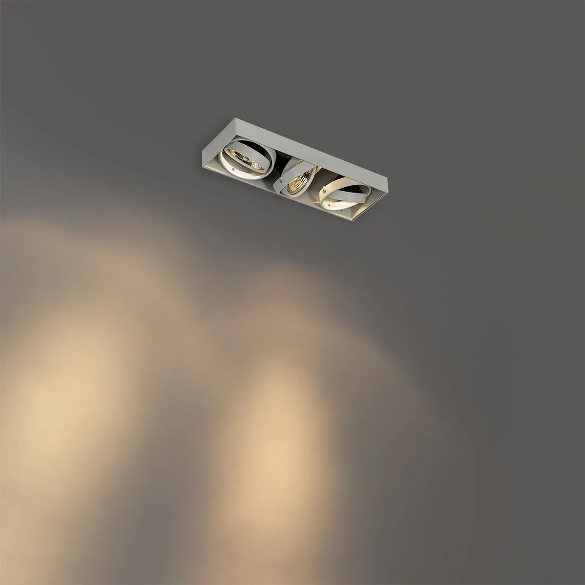 Faretto da incasso bianco GU10 AR70 trimless a 3 luci - Oneon