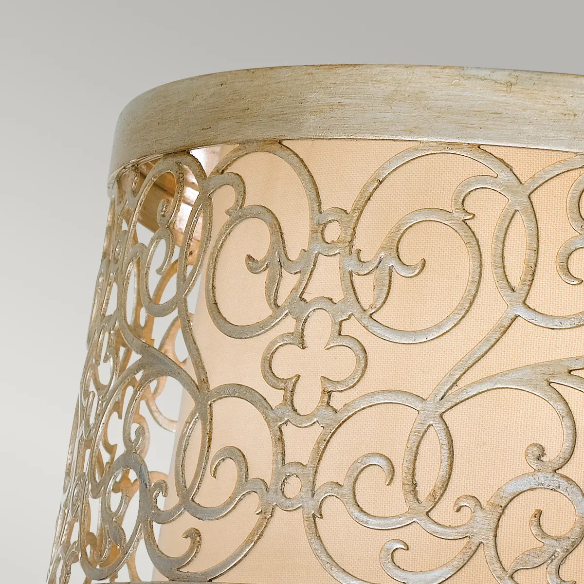 Feiss  Lampada a soffitto classica in acciaio con diffusore in vetro e tessuto a 2 luci Arabesque - 40W