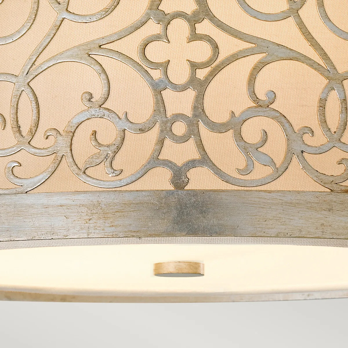 Feiss  Lampada a soffitto classica in acciaio con diffusore in vetro e tessuto a 2 luci Arabesque - 40W