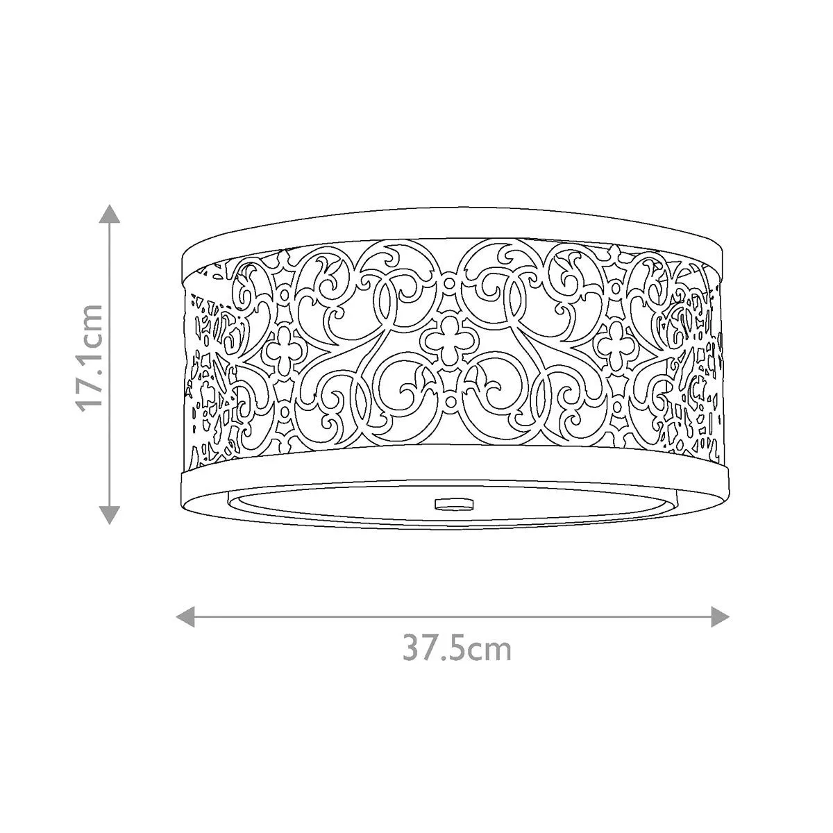 Feiss  Lampada a soffitto classica in acciaio con diffusore in vetro e tessuto a 2 luci Arabesque - 40W