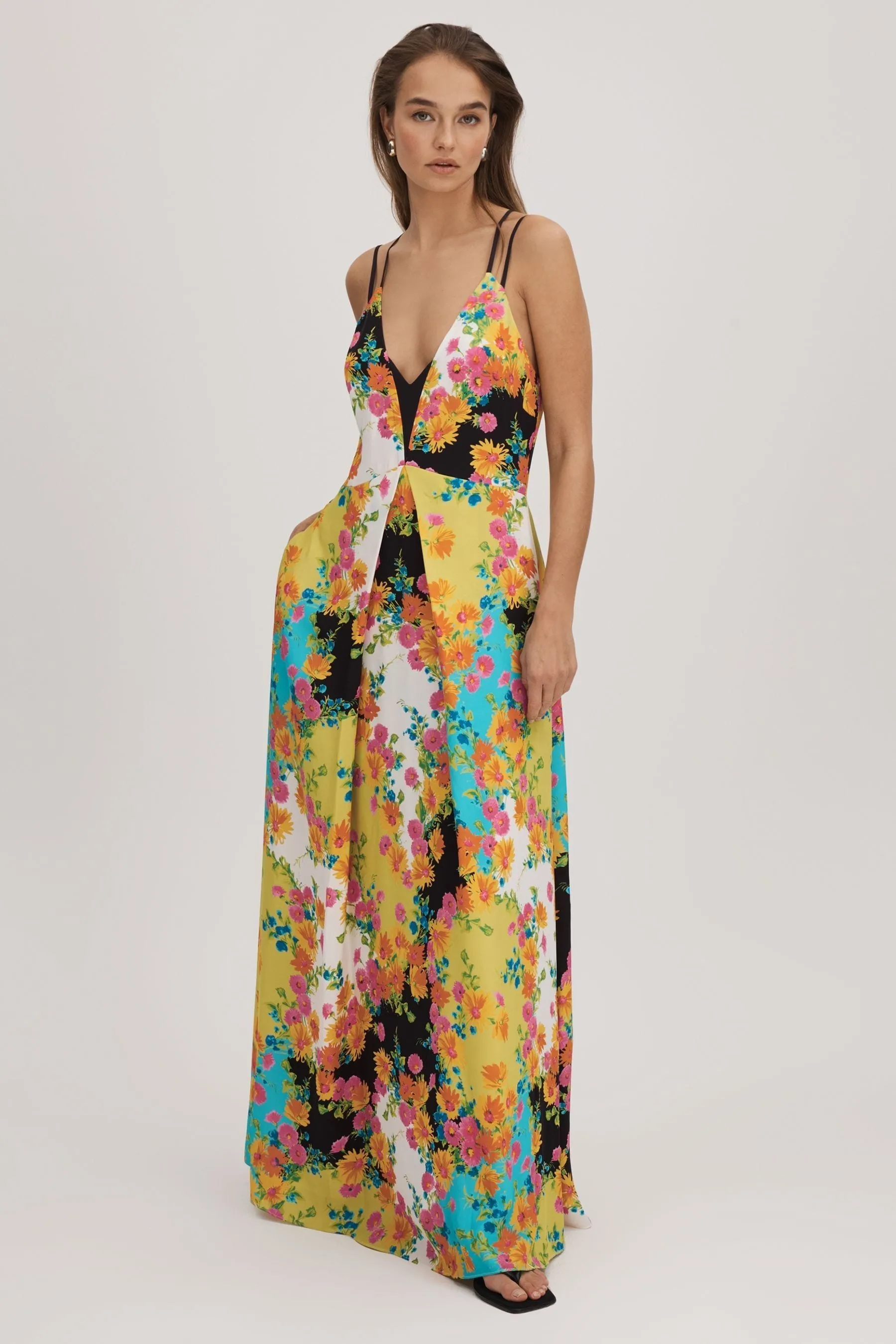 Florere - Abito maxi stampato con due spalline
