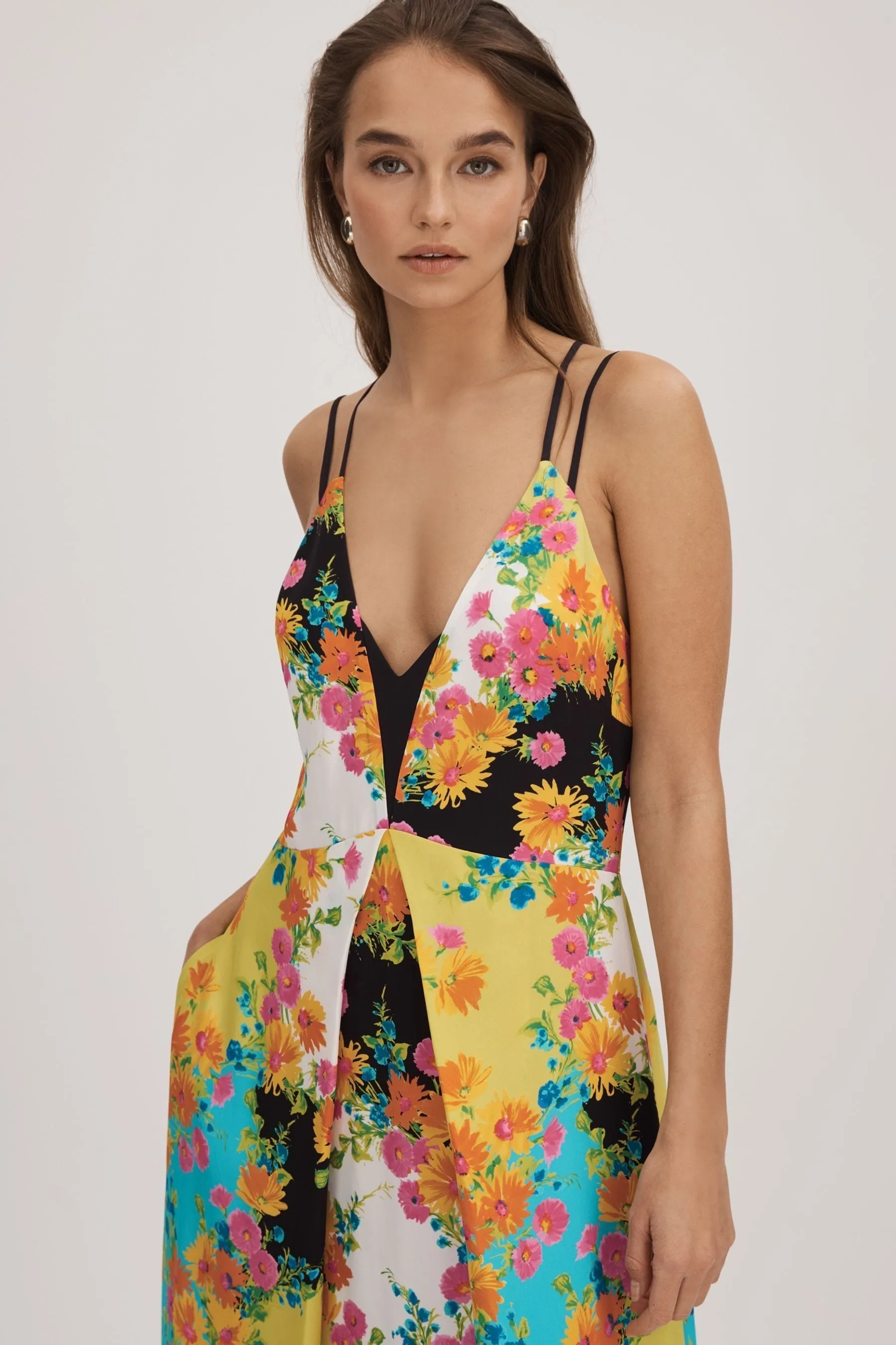 Florere - Abito maxi stampato con due spalline