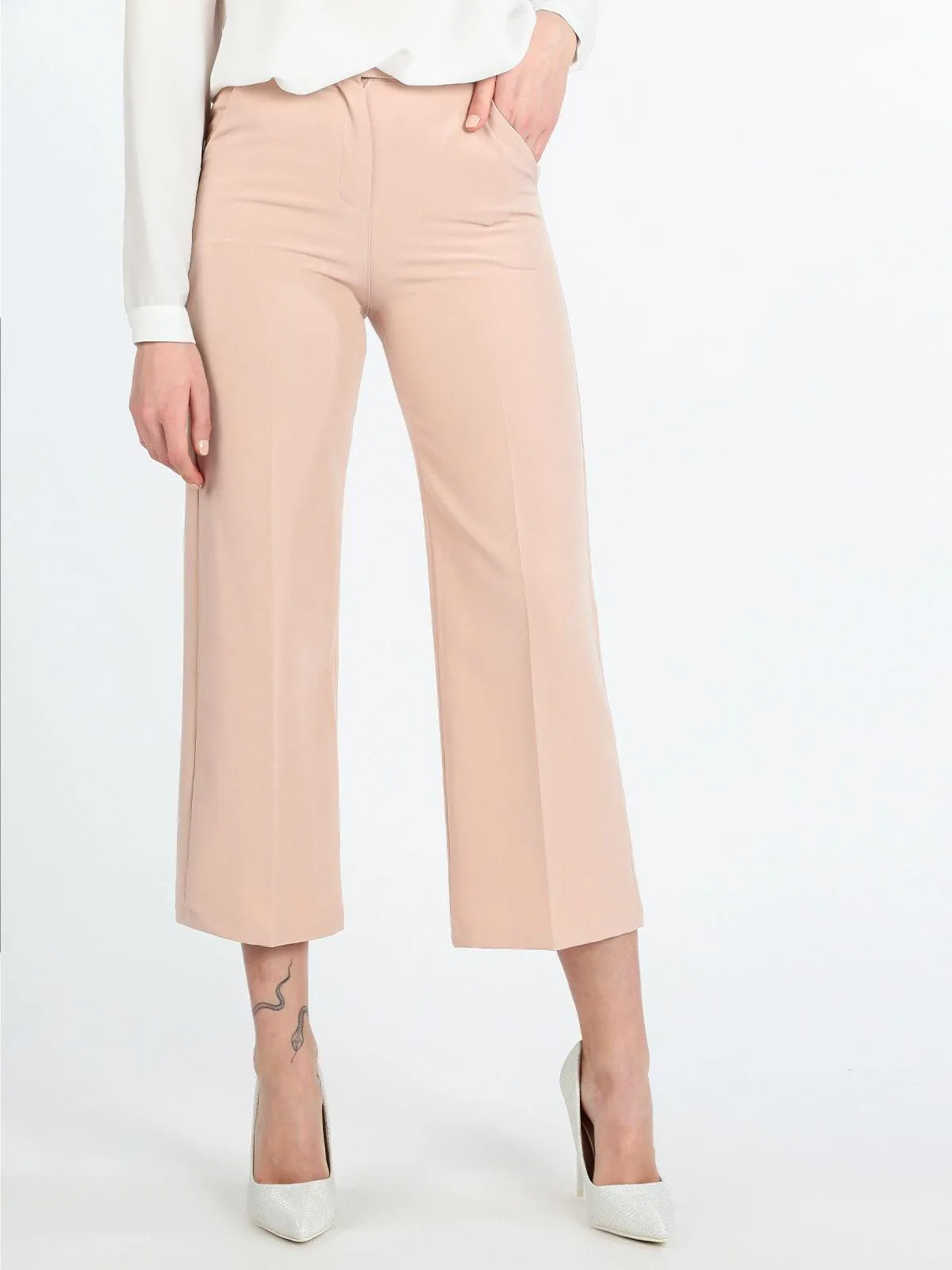 Frenetika Pantalon culotte de couleur unie pour femme