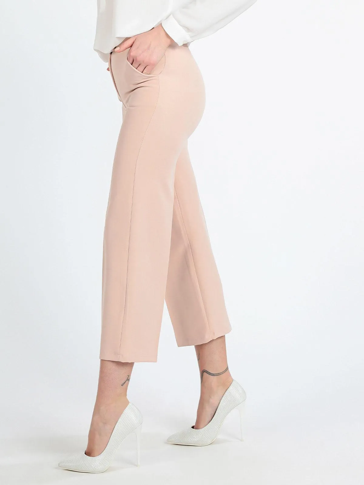 Frenetika Pantalon culotte de couleur unie pour femme
