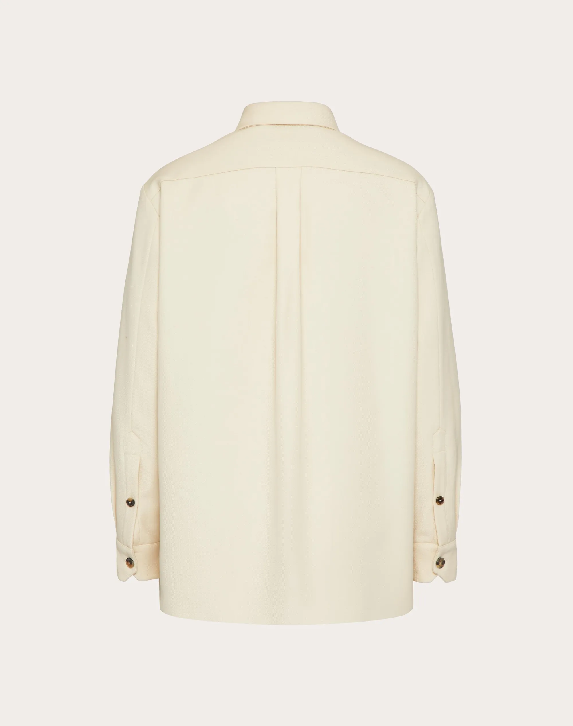 GIACCA CAMICIA IN GABARDINA DI LANA CON PATCH VLOGO SIGNATURE