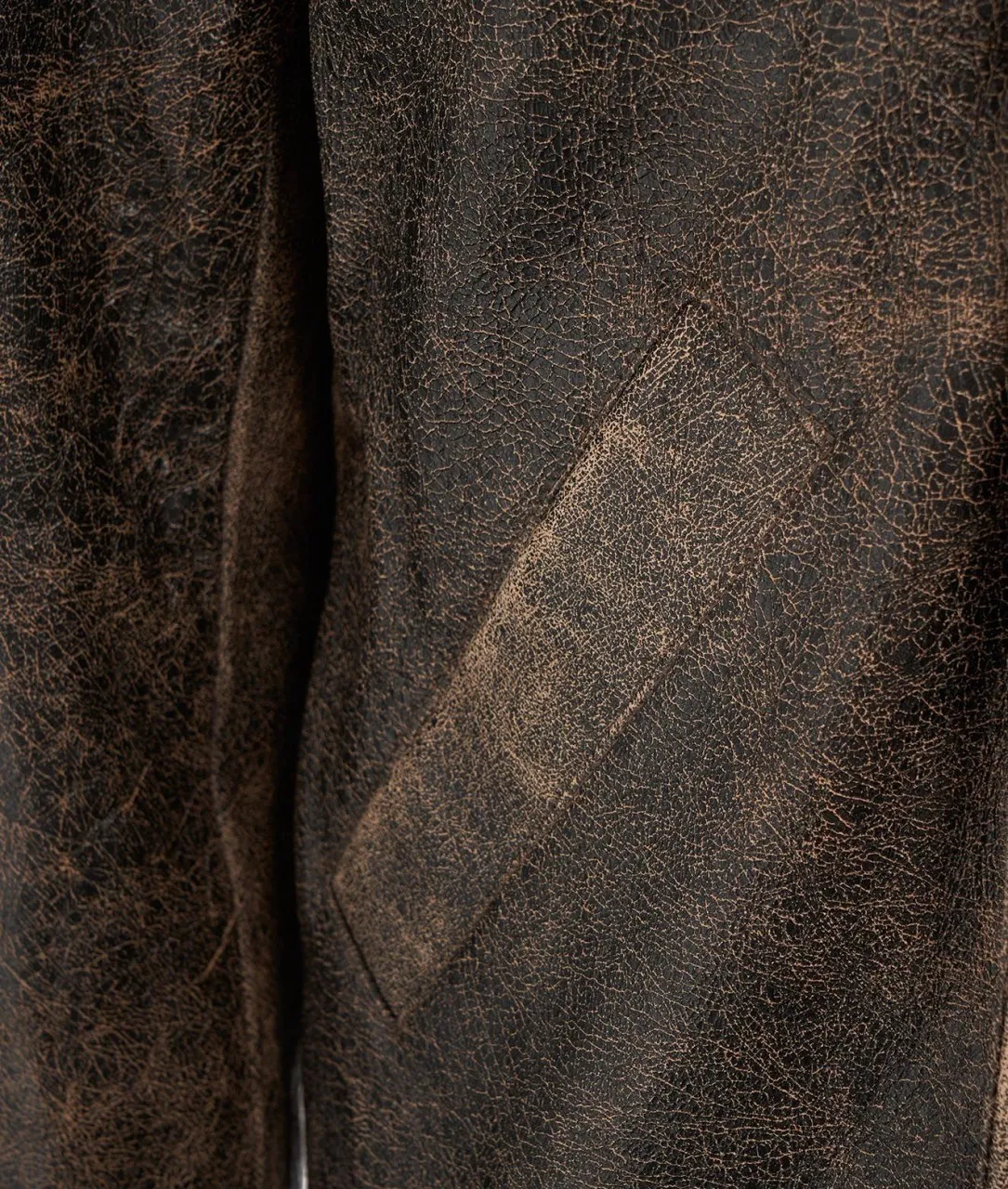 Giacca in pelle dal look vintage marrone marrone
