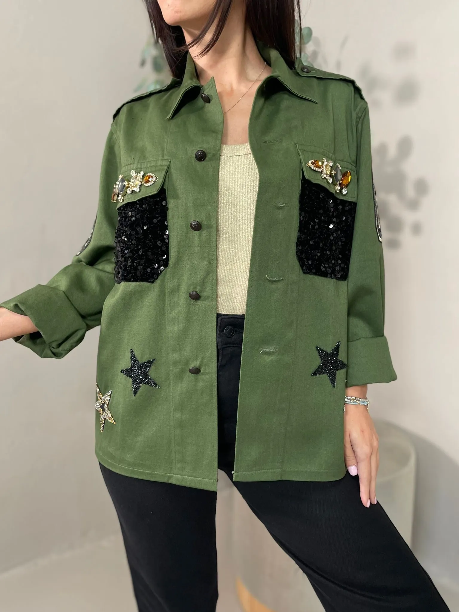 Giacca Militare Vintage Star Oro