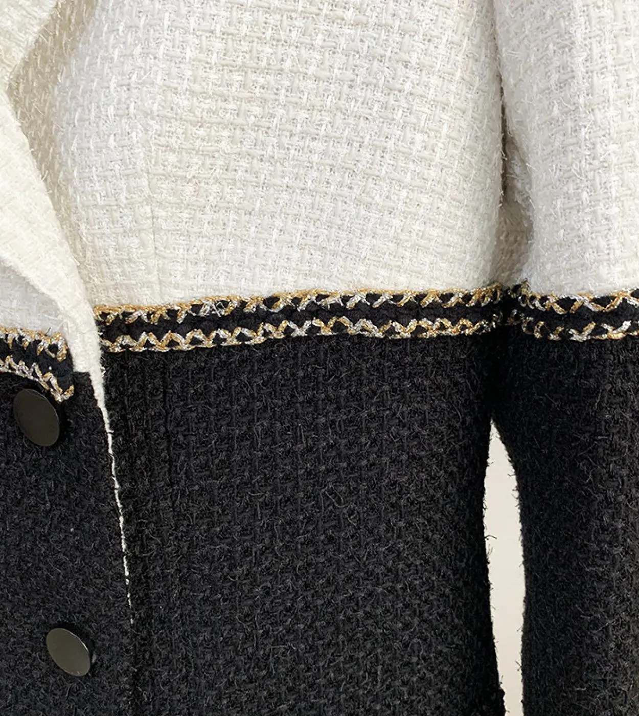 Giacche di lana Blazer Donna Autunno Inverno New Black White Patchwork Blazer doppiopetto in lana da donna Alta qualità