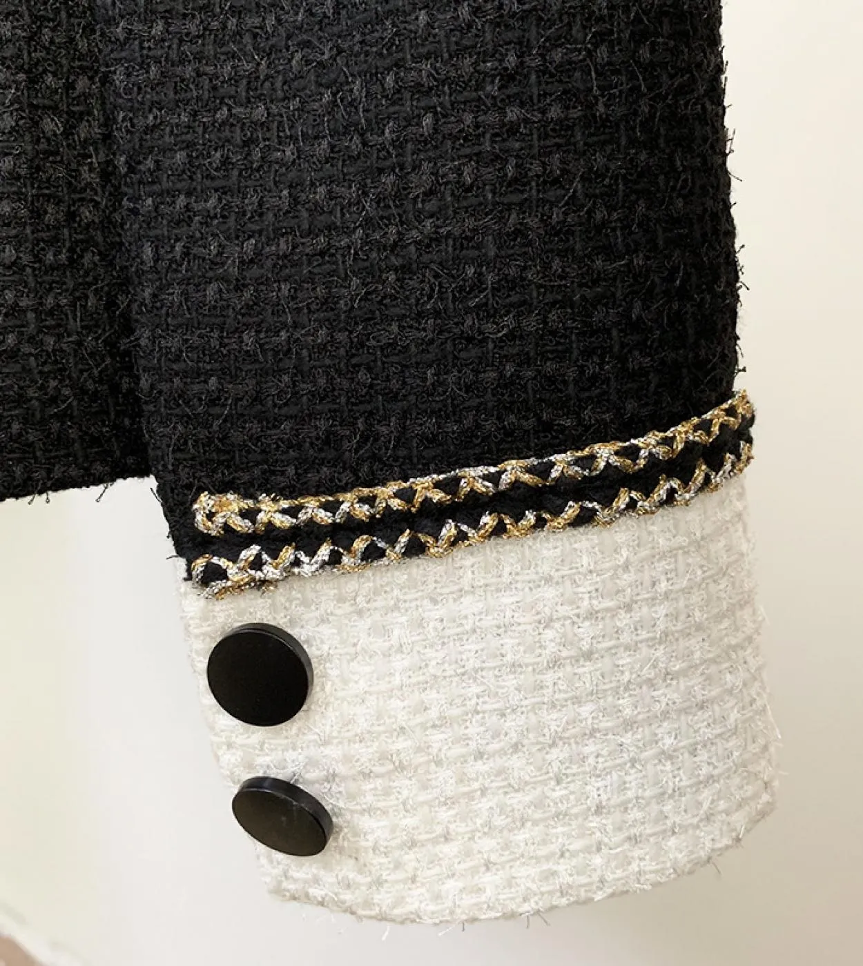 Giacche di lana Blazer Donna Autunno Inverno New Black White Patchwork Blazer doppiopetto in lana da donna Alta qualità