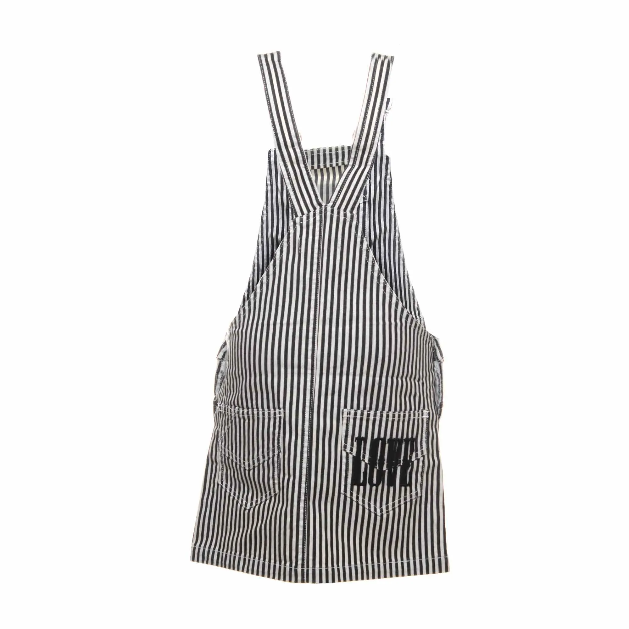 Gonna Salopette Dungarees A Righe Bianche E Blu