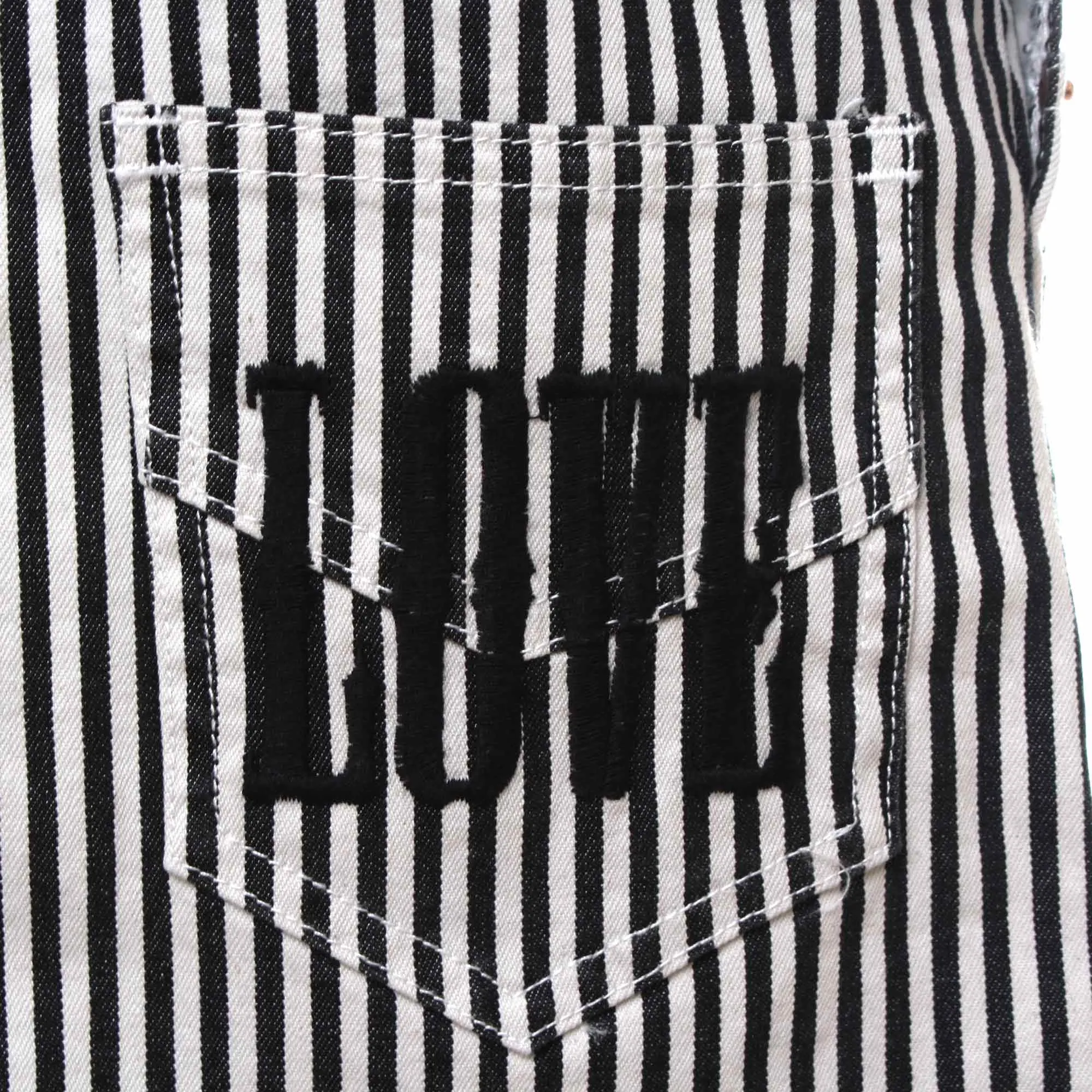 Gonna Salopette Dungarees A Righe Bianche E Blu