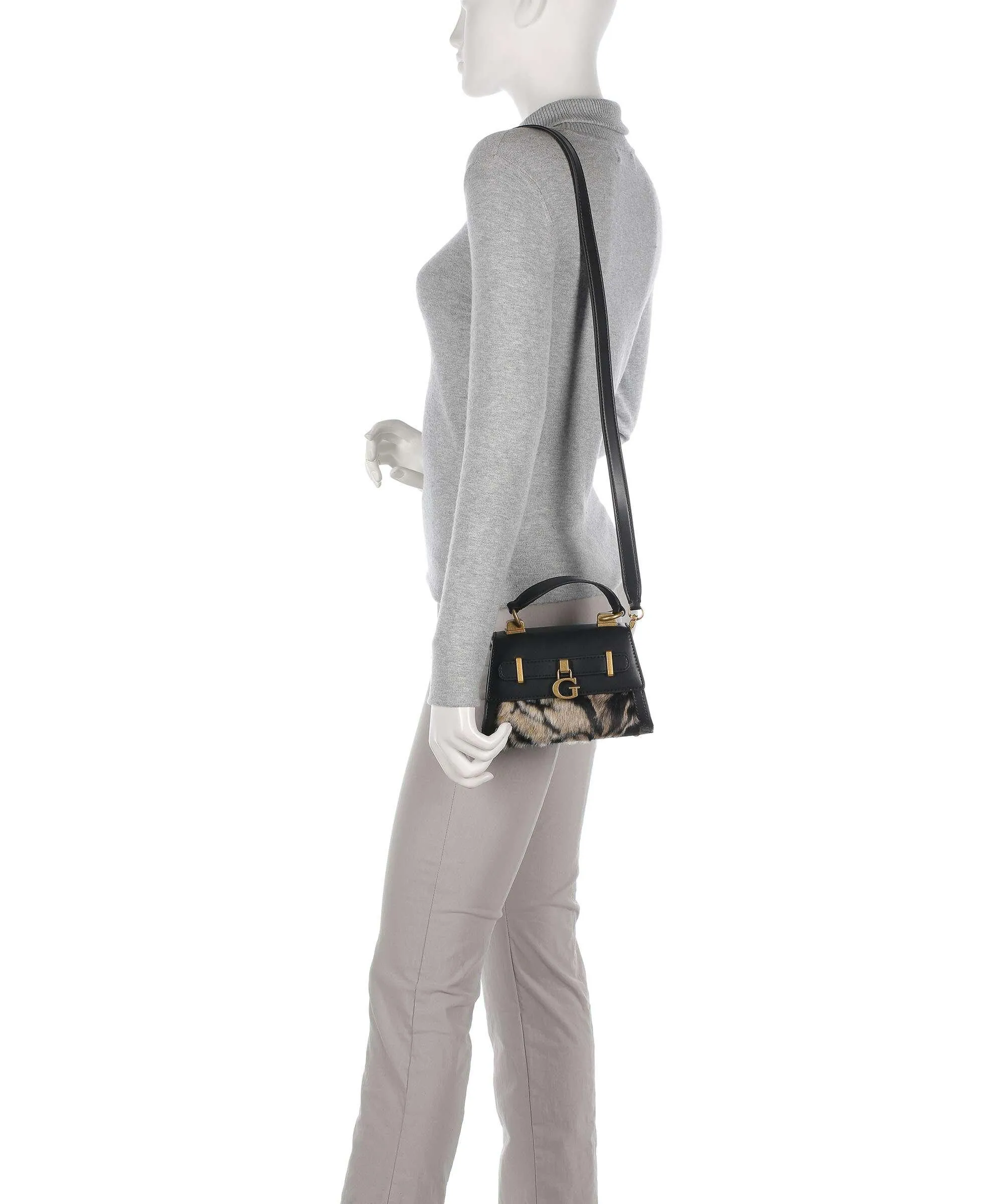  Guess Bergen Micro Borsa a tracolla pelle sintetica nero  