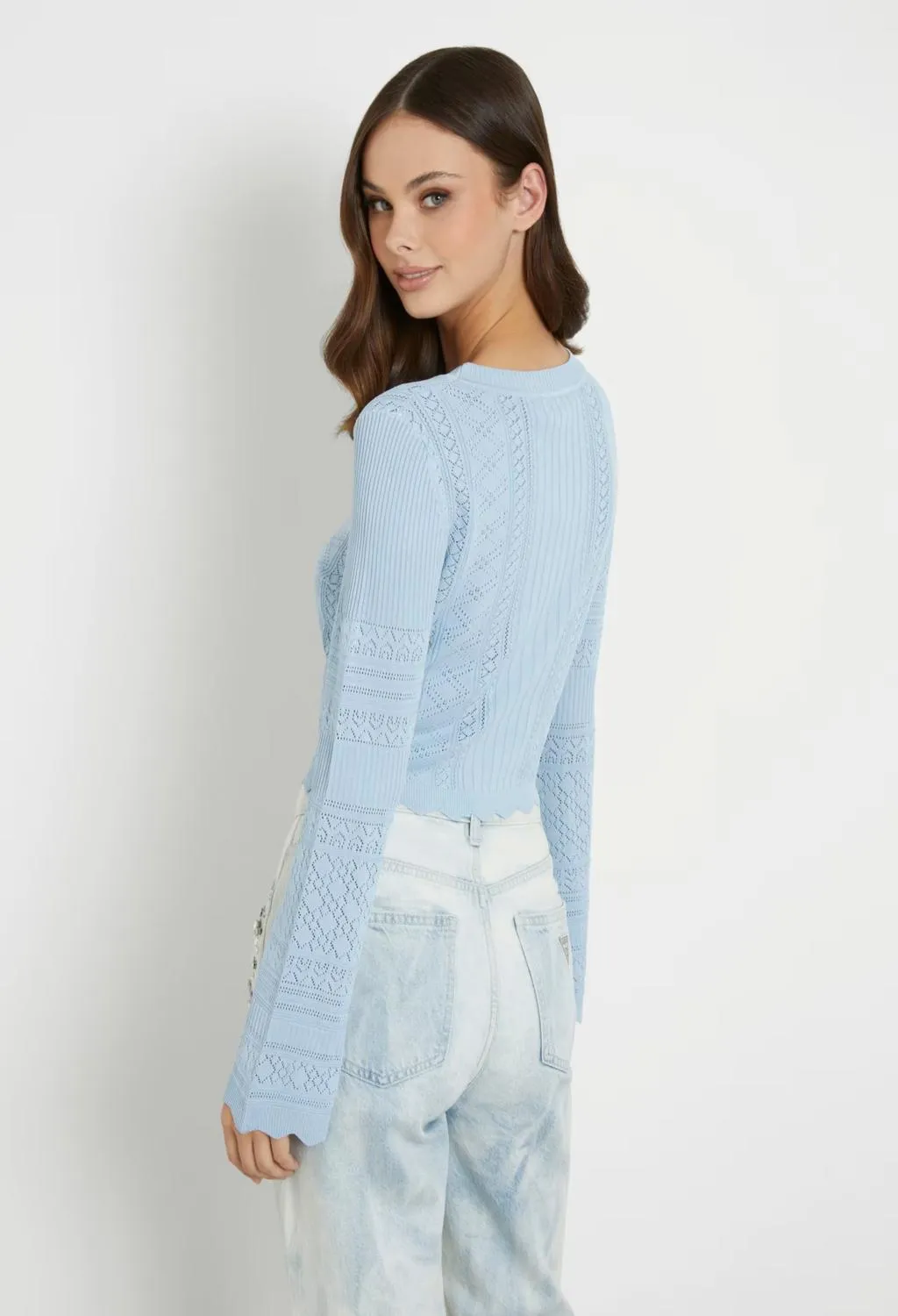 GUESS  maglia in filo celeste