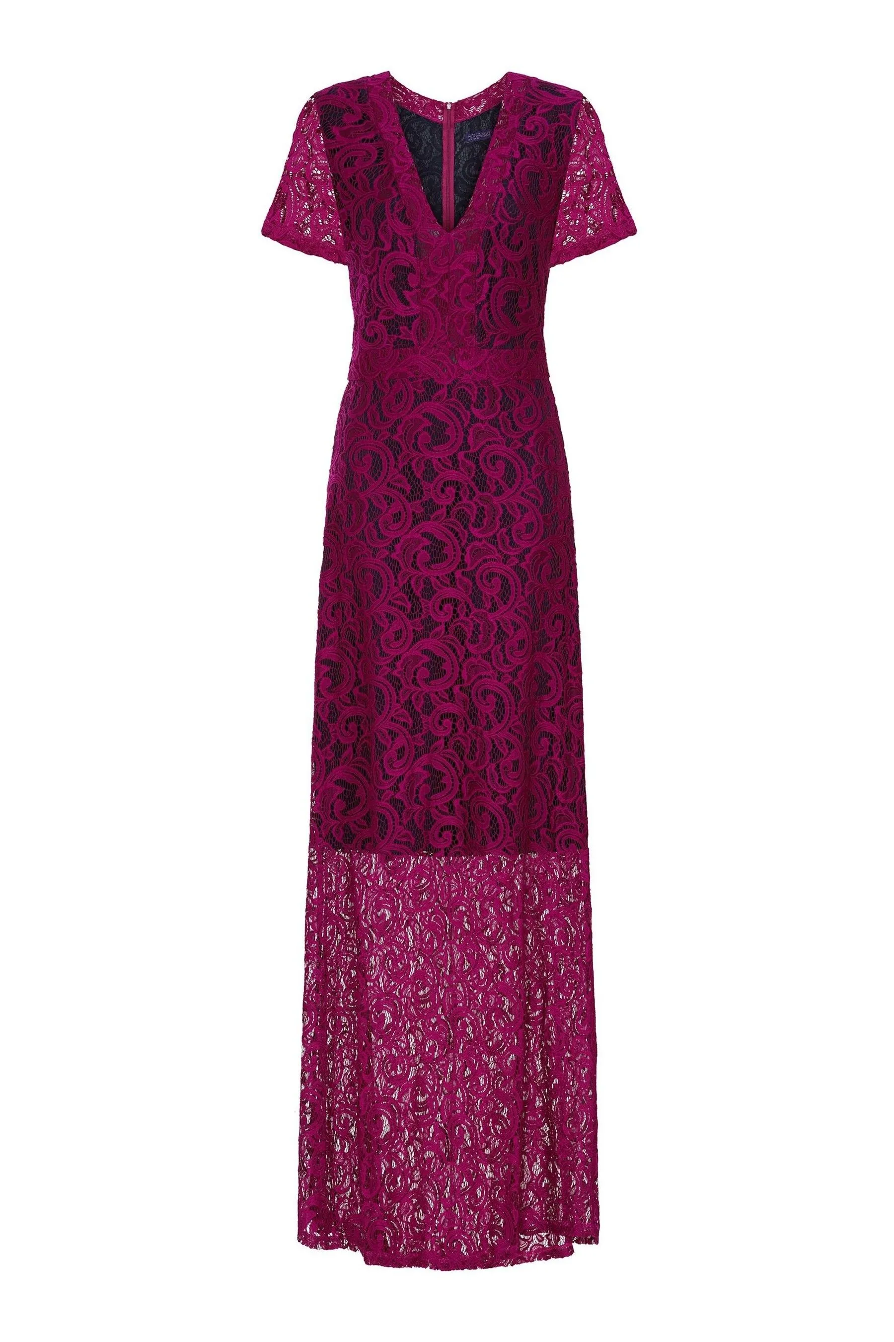 Hot Squash Viola - Pizzo - Abito maxi con scollo a V