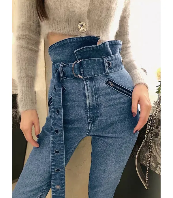 Jeans vita altissima tulipano