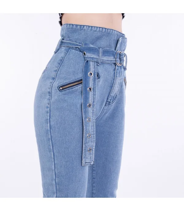 Jeans vita altissima tulipano