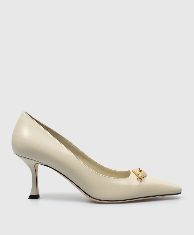 Jimmy Choo Scarpe da barca RYKER 70 in pelle beige RYKER70BXK