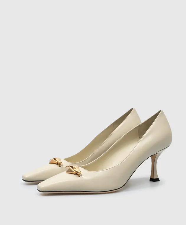Jimmy Choo Scarpe da barca RYKER 70 in pelle beige RYKER70BXK