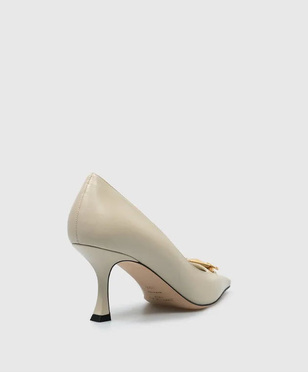 Jimmy Choo Scarpe da barca RYKER 70 in pelle beige RYKER70BXK